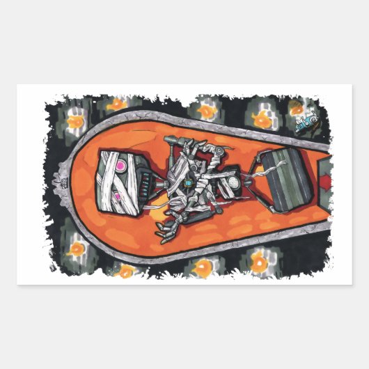 ロボットのミイラ怪獣 長方形シール (正面)