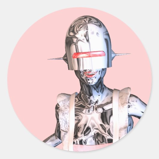 ロボットのメイド ラウンドシール (正面)