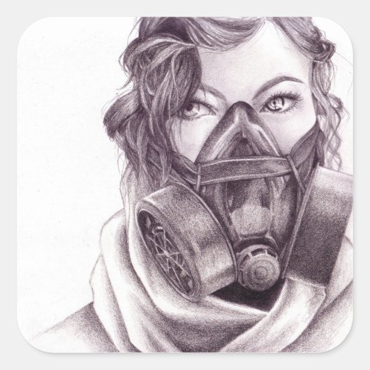 ロボットの人：ガスマスクのシール スクエアシール (正面)