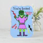 ロボットの女の子ブラストオフ&スターバースデーパーティー 招待状 (スタンド正面)