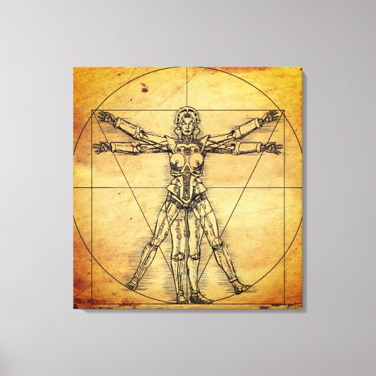 ロボットの女性 キャンバスプリント (正面)