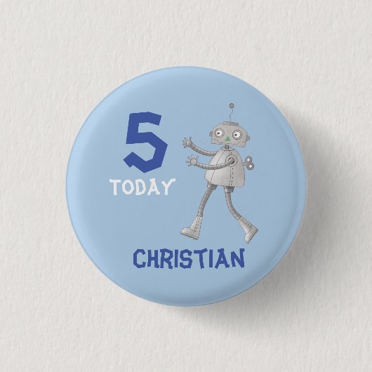 ロボットの年齢バッジ 缶バッジ (正面)