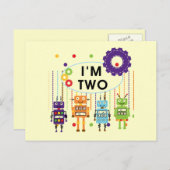 ロボットの第2誕生日Tシャツとギフト ポストカード (正面/裏面)