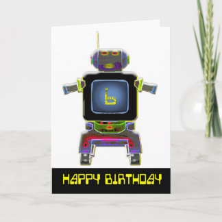 ロボットの誕生日おめでとう 6歳の誕生日カード カード