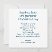 ロボットの誕生日と科学の誕生日に備えよう 招待状 (裏面)