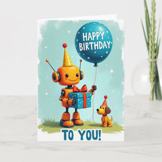ロボットの誕生日カード カード (正面)