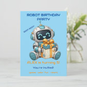 ロボットの誕生日パーティー招待状 少年 テクノロジー ビープビープ 招待状 (スタンド正面)