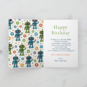 ロボットの誕生日パーティー カード (内部)