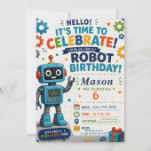 ロボットの誕生日パーティー 招待状 (正面)