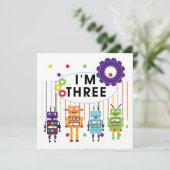 ロボットの誕生日Tシャツとギフト カード (スタンド正面)