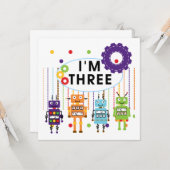 ロボットの誕生日Tシャツとギフト カード (正面/裏面インサイチュ)