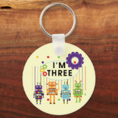 ロボットの誕生日Tシャツとギフト キーホルダー (正面)