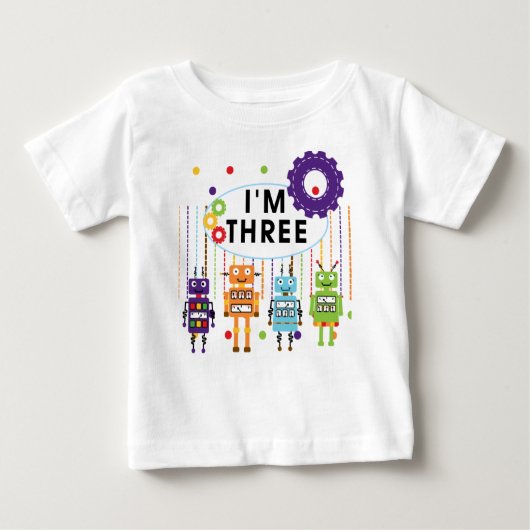 ロボットの誕生日Tシャツとギフト ベビーTシャツ (正面)