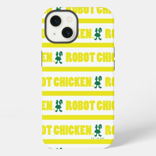 ロボットの鶏ストライプの柄 iPhoneケース (裏面)