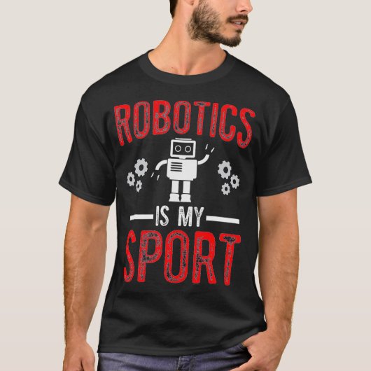 ロボットは私のスポーツロボットサイエンスエンジニアリングDe Tシャツ (正面)