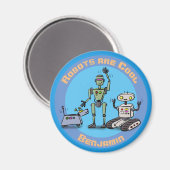 ロボットは青カッコいいい漫画スケッチ マグネット (正面/裏面)