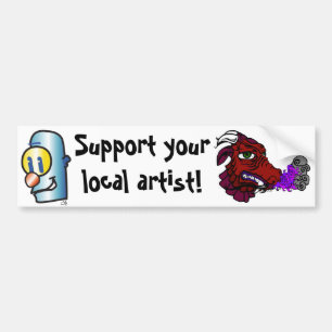 、ロボットはdragonred、yourlocal芸術家を支えます! バンパーステッカー