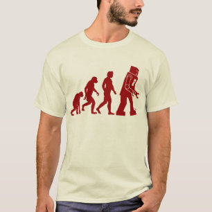 ロボットへの人のロボット進化 Tシャツ