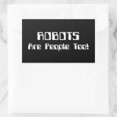 ロボットも人間だ！ 長方形シール (バッグ)