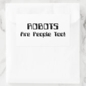 ロボットも人間だ！ 長方形シール (バッグ)