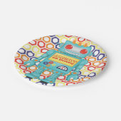 ロボットをテーマにしたパーティー ペーパープレート (アングル)