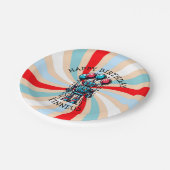 ロボットをテーマにした少年のハッピーバースデー ペーパープレート (アングル)