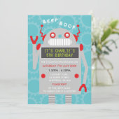 ロボットをテーマにした誕生日パーティーの招待状 招待状 (スタンド正面)