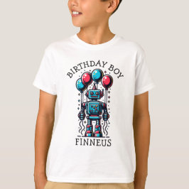 ロボットをテーマにした誕生日ボーイ Tシャツ