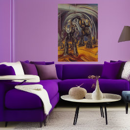 ロボットを動かすエイリアン | AIアートポスター ポスター