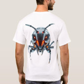 ロボットアリ顔ネオンアートティー Tシャツ (裏面)