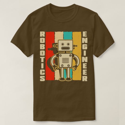 ロボットエンジニアリング人型ロボットレトロロボット Tシャツ (デザイン正面)