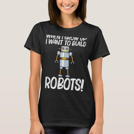 ロボットカッコいい女子男性へロボット科学エンジニア Tシャツ (正面)