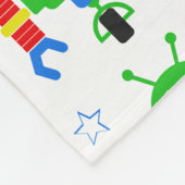 ロボットカラフルキッズダベットカバー フリースブランケット (角)