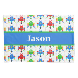 ロボットカラフルキッズパーソナライズされた 枕カバー