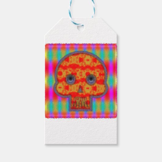 ロボットカラフルスカル絵画の ギフトタグ (正面)