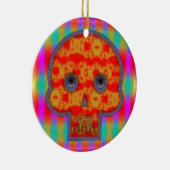 ロボットカラフルスカル絵画の セラミックオーナメント (右)
