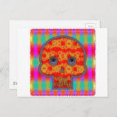 ロボットカラフルスカル絵画の ポストカード (正面/裏面)