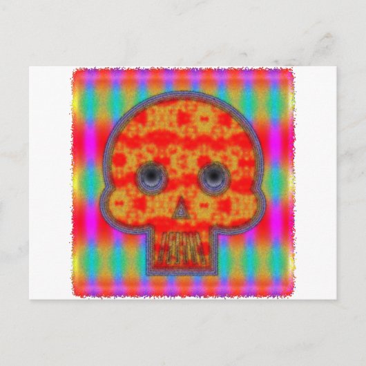 ロボットカラフルスカル絵画の ポストカード (正面)