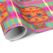 ロボットカラフルスカル絵画の ラッピングペーパー (ロールコーナー)