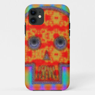 ロボットカラフルスカル絵画の iPhone 11 ケース