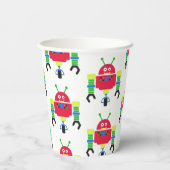 ロボットカラフル誕生日パーティー 紙コップ (裏面)