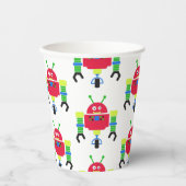 ロボットカラフル誕生日パーティー 紙コップ (正面)