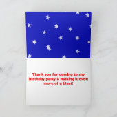 ロボットガールピンクカップケーキ誕生日 サンキューカード (内部)