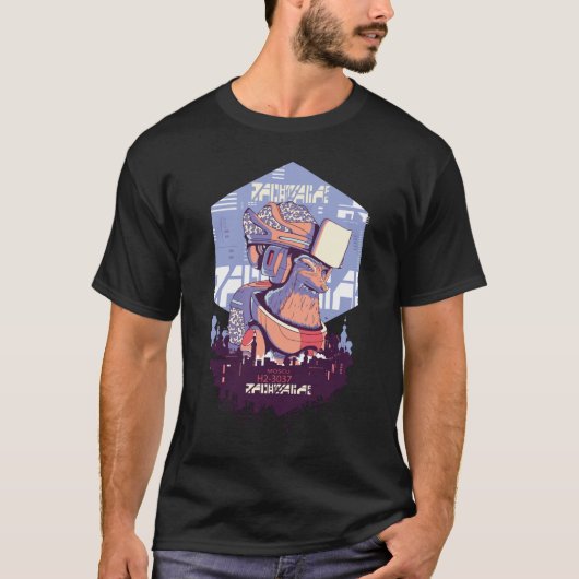 ロボットキツネSci Fiサイバーアーバン Tシャツ (正面)