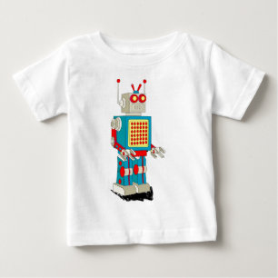 ロボットキャラクターの漫画 ベビーTシャツ