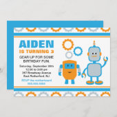 ロボットギア誕生日招待状 招待状 (正面/裏面)