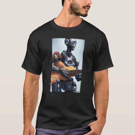 ロボットギター未来技術科学Sci Fiマッハ Tシャツ (正面)