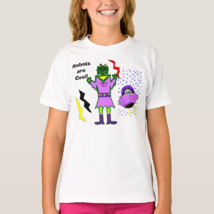 ロボットクールズ船長ゾーイ花びら宇宙船 Tシャツ