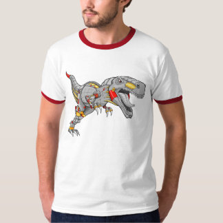 ロボットサイボーグのティラノサウルス・レックスの恐竜のTシャツ Tシャツ