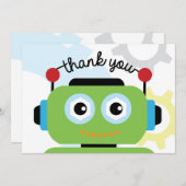 ロボットサンキューカード |ロボット誕生日パーティー サンキューカード (正面/裏面)